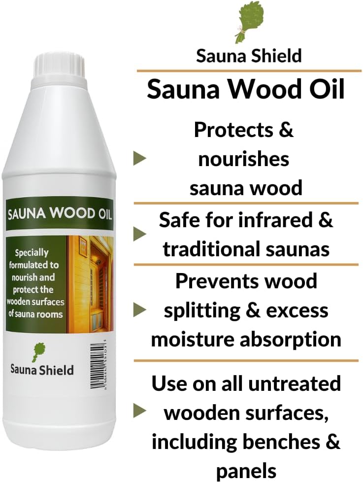 Sauna Shield زيت خشب الساونا - 1 لتر (33.8 أونصة سائلة) | حماية عميقة وتغذية لخشب الساونا | خالي من المذيبات، بدون رائحة، يغطي أكثر من 100 قدم مربع | للسونا التقليدية والأشعة تحت الحمراء - Image 4